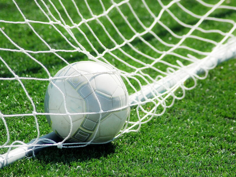 Soccer Ball in Goal Net — Green