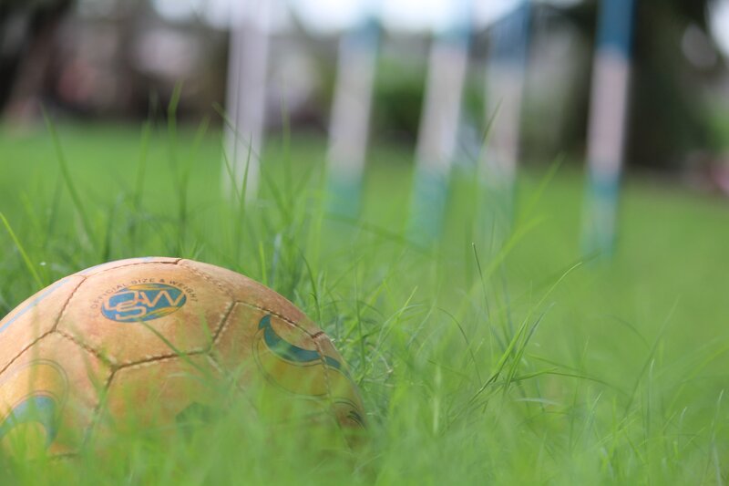 Soccer Ball in Grass — Green, Calm