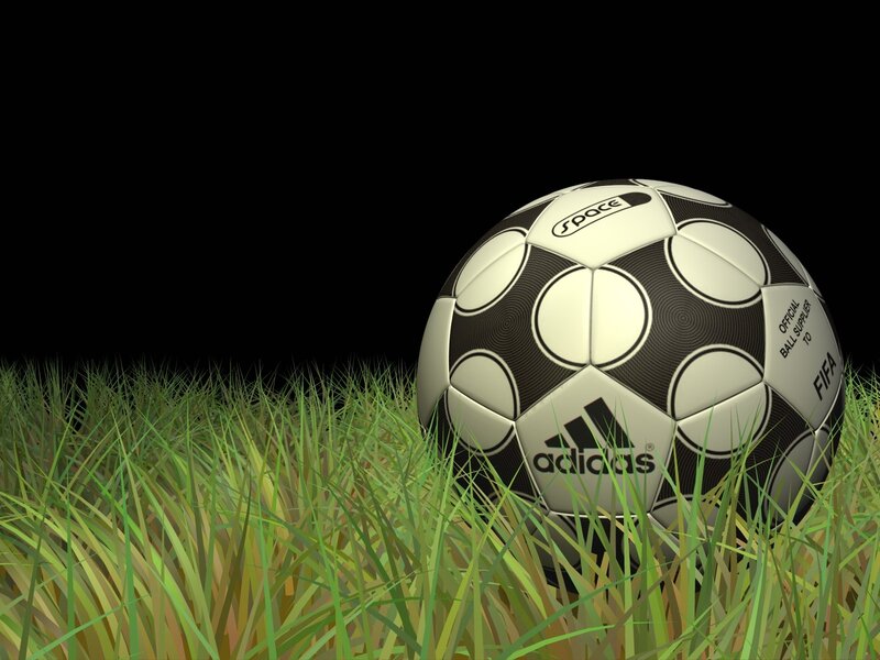 Soccer Ball in Grass — Green, Dramatic, 3d Render