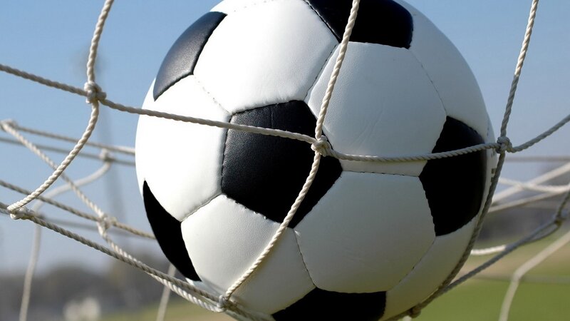 Soccer Ball in Net — White, Calm