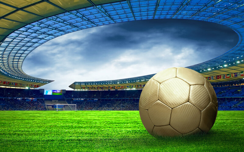Soccer ball in stadium