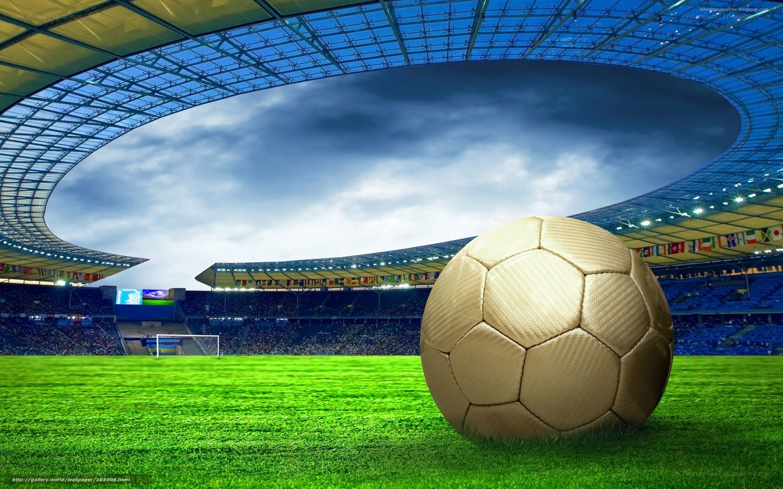 Soccer ball in stadium
