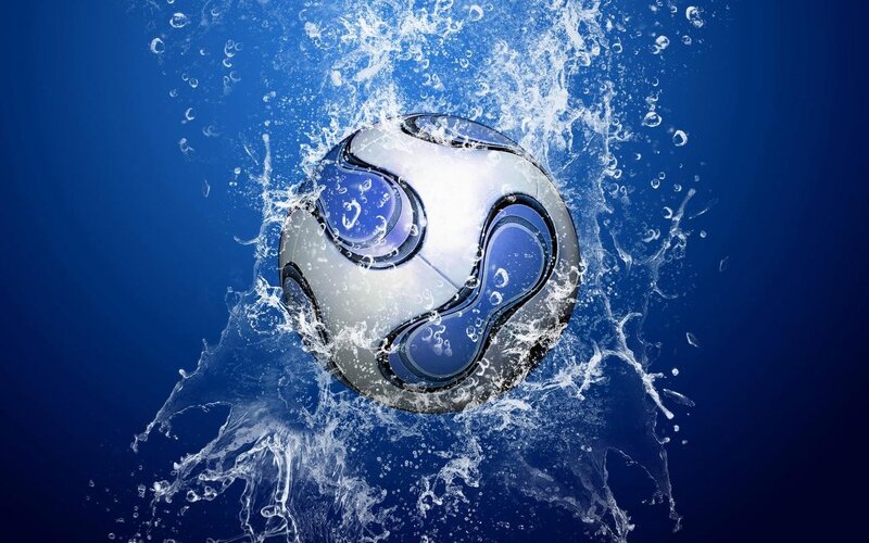 Soccer Ball in Water — Blue, Dynamic