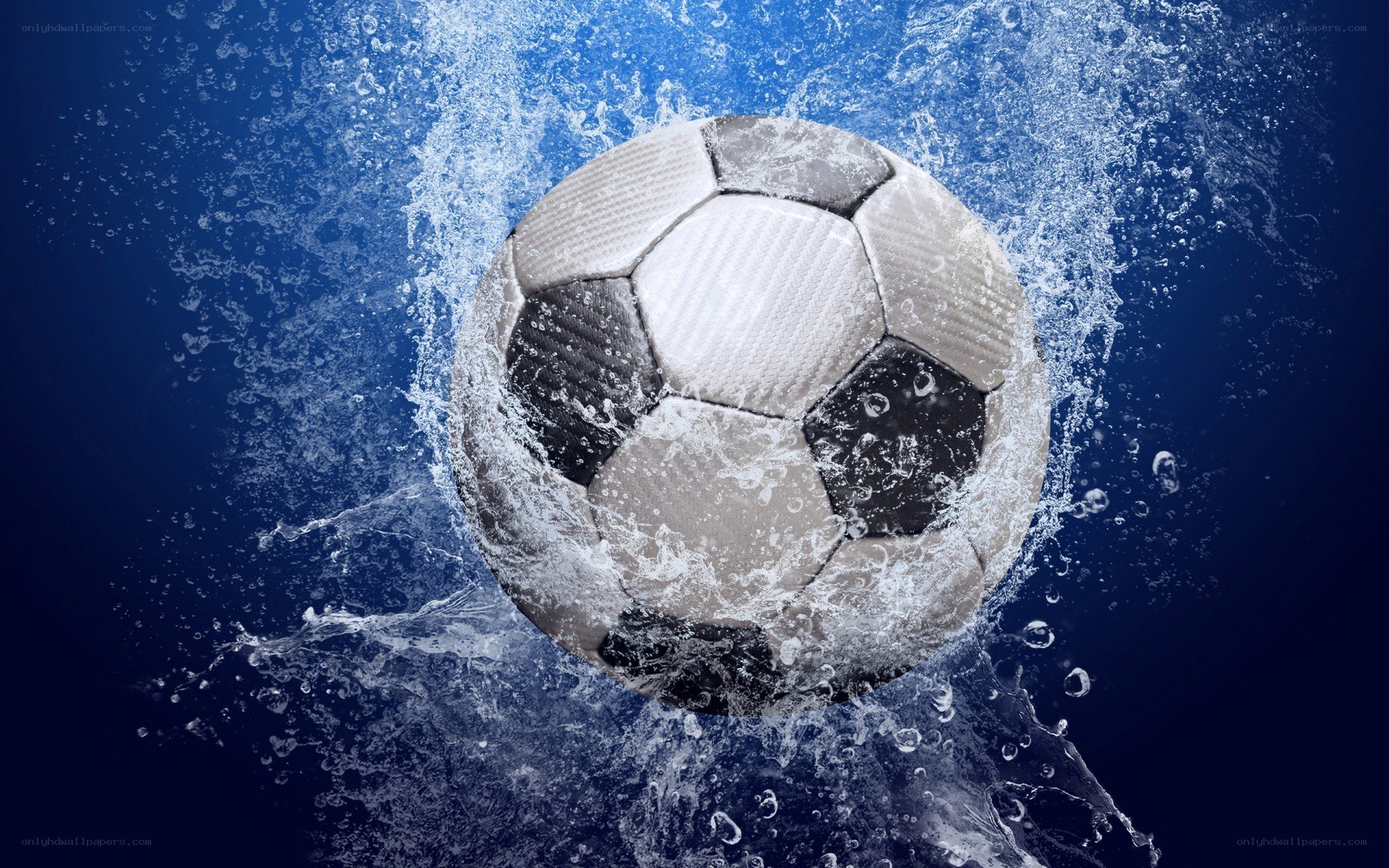 soccer ball in water splash