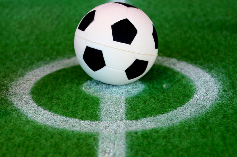 Soccer Ball on Field — Green, Neutral