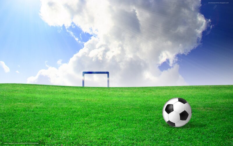 Soccer Ball on Field — Green, Serene, Afternoon, Photograph