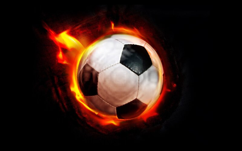 soccer ball on fire