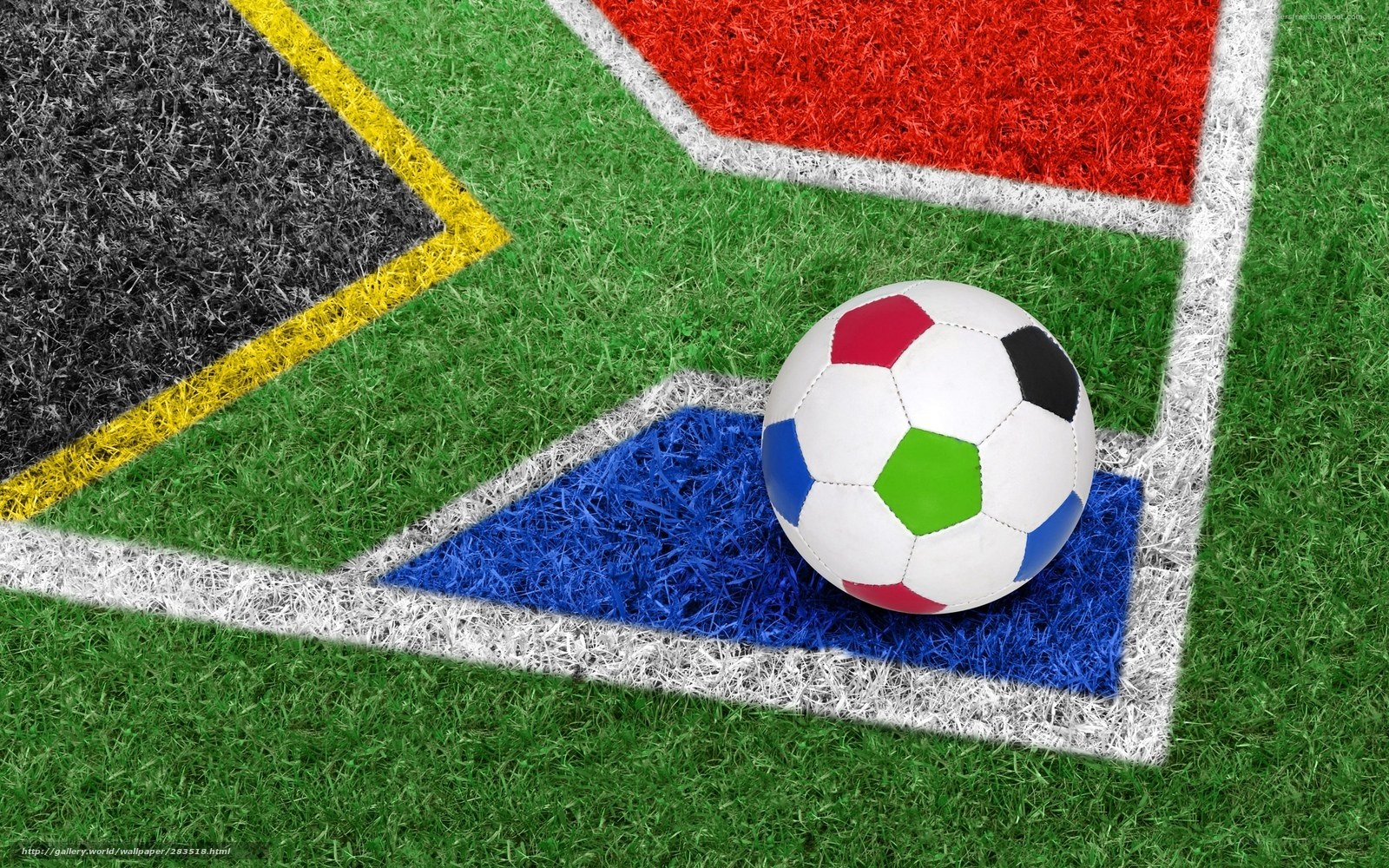 soccer ball on flag field