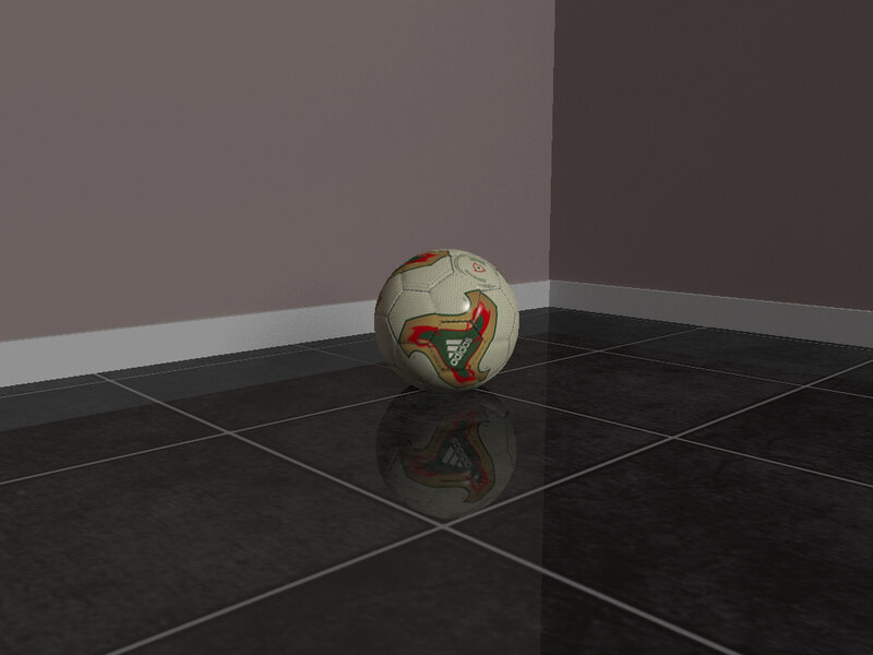Soccer Ball on Floor — Black