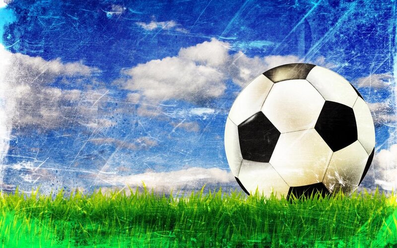 Soccer Ball on Grass — Green, Outdoor
