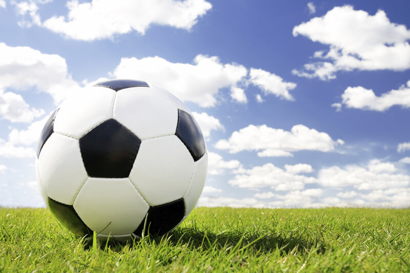 Soccer Ball on Grass — Green, Serene, Afternoon, Photograph