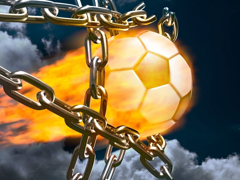soccer ball with chains