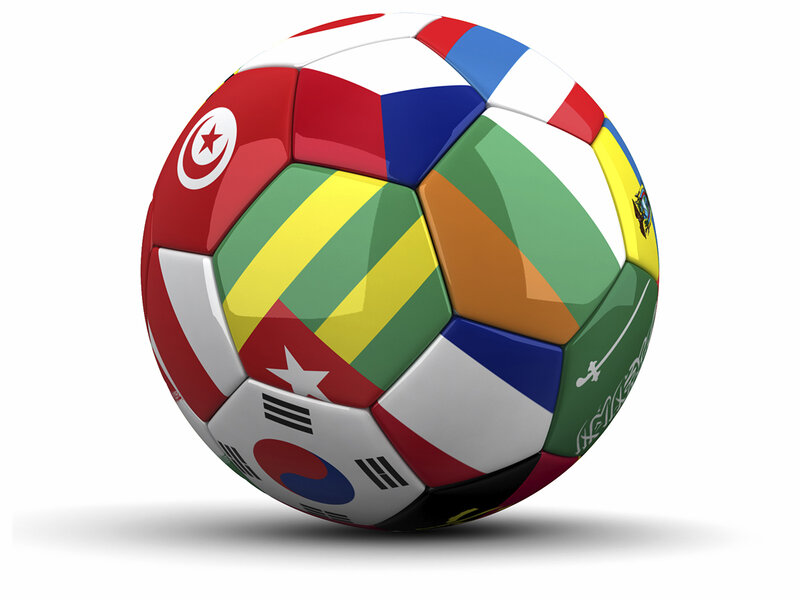 soccer ball with national flags