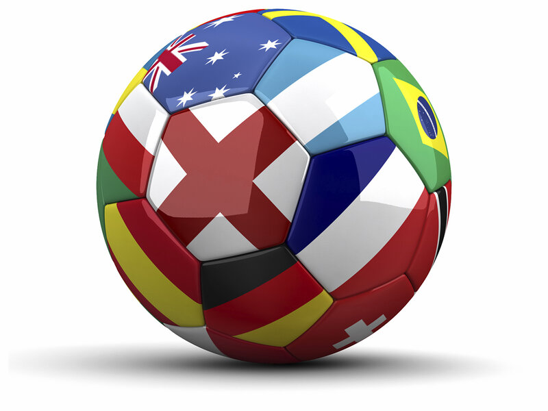 soccer ball with national flags