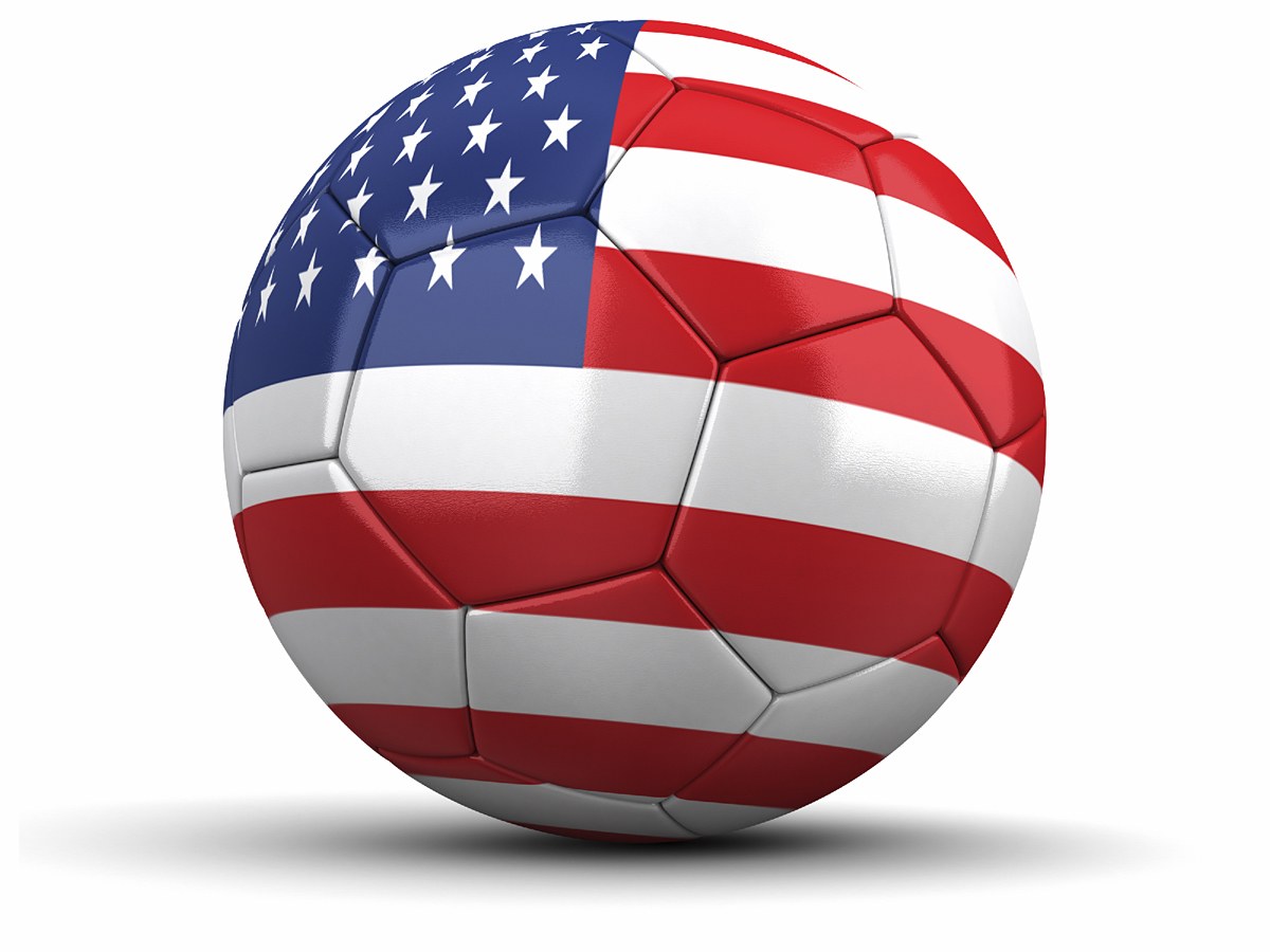 soccer ball with US flag