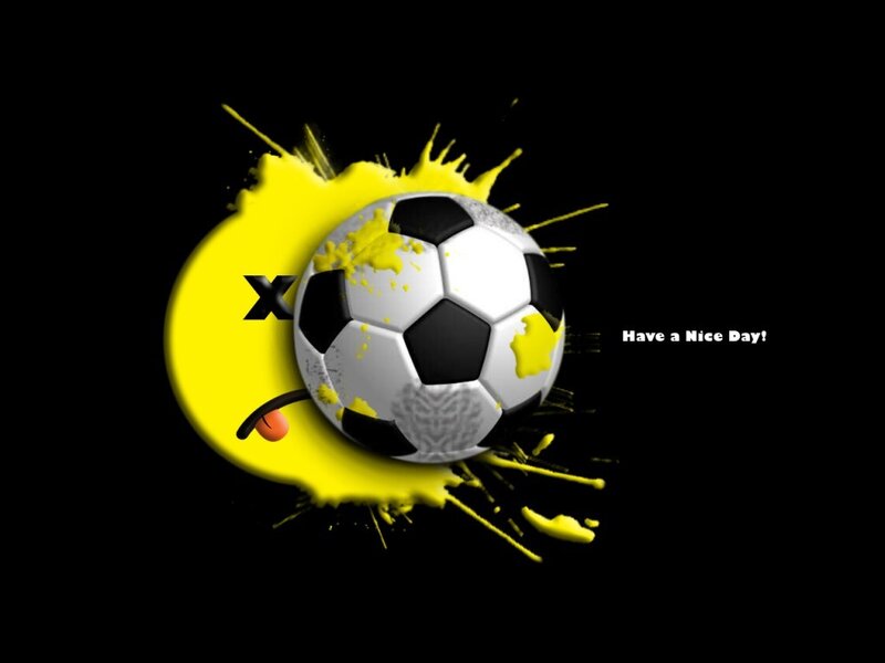 Soccer Ball with Yellow Splatter