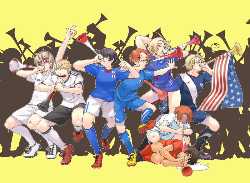 Soccer fans cheering