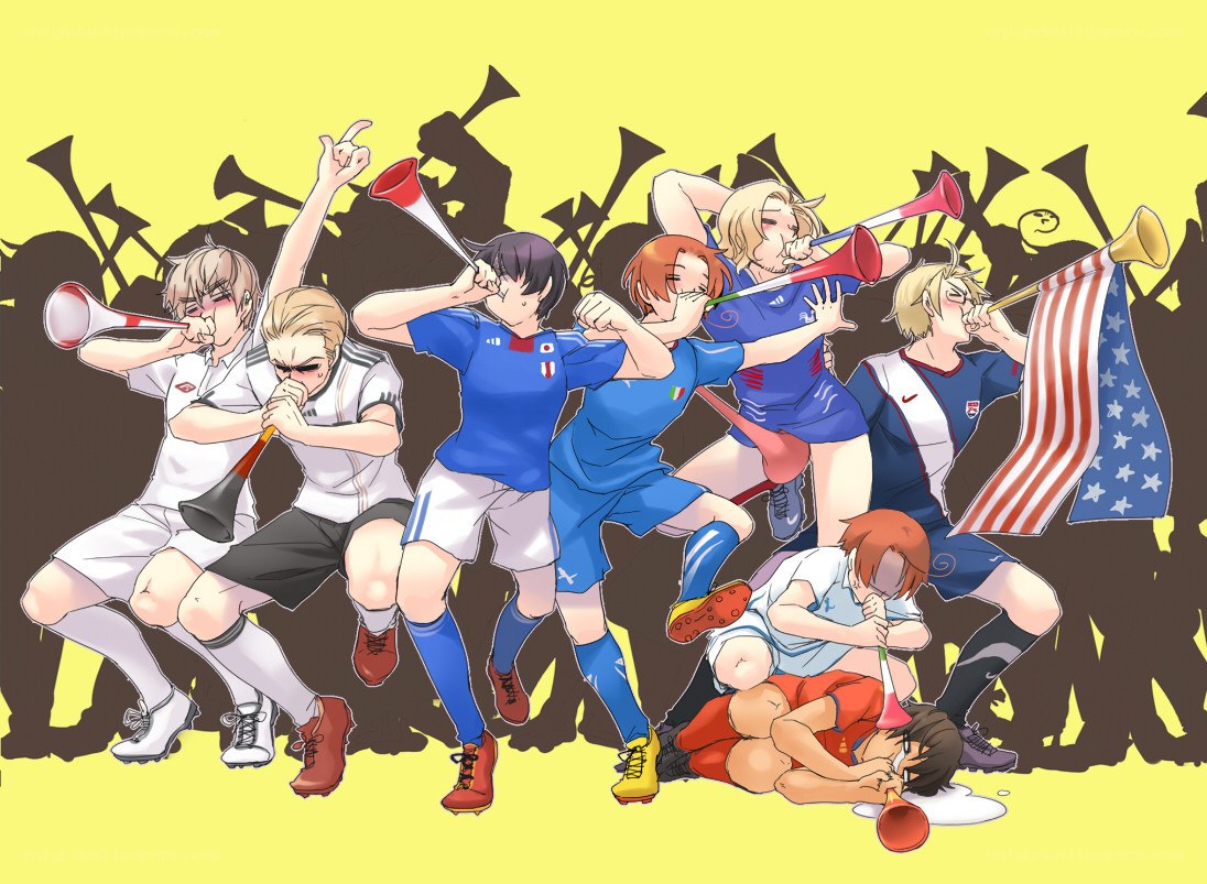 Soccer fans cheering