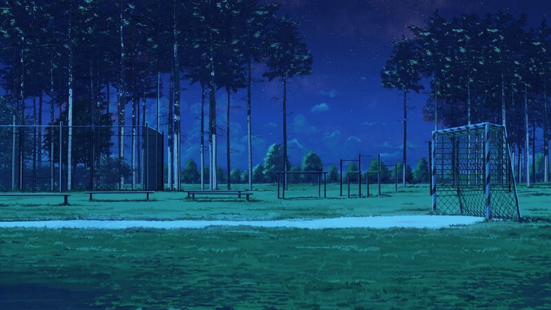 Soccer Field at Night — Blue