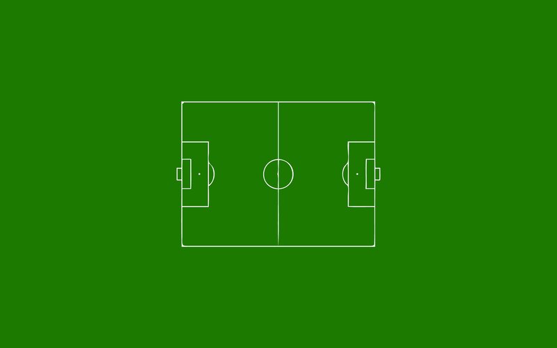 Soccer Field Diagram — Green, Neutral, Vector Art, White Lines