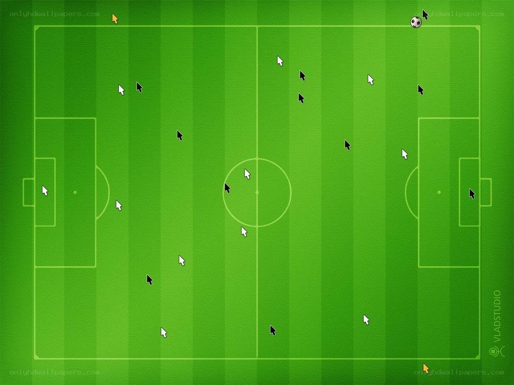 soccer field with player indicators
