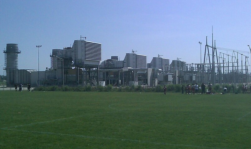 Soccer Field with Power Plant