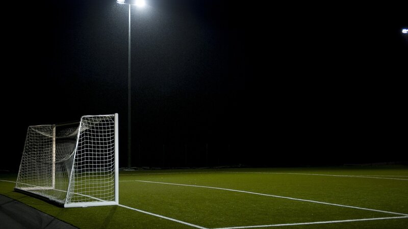 Soccer goal at night