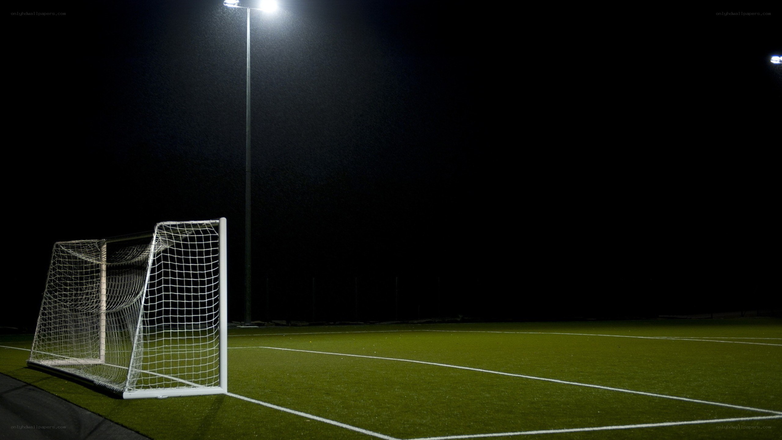 Soccer goal at night