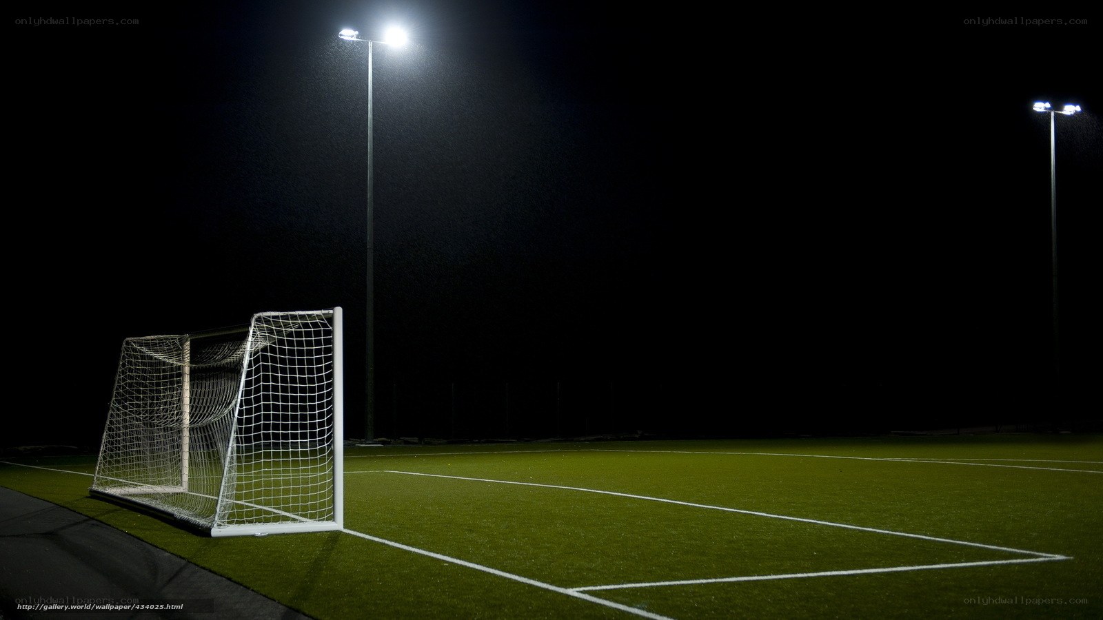 Soccer goal at night