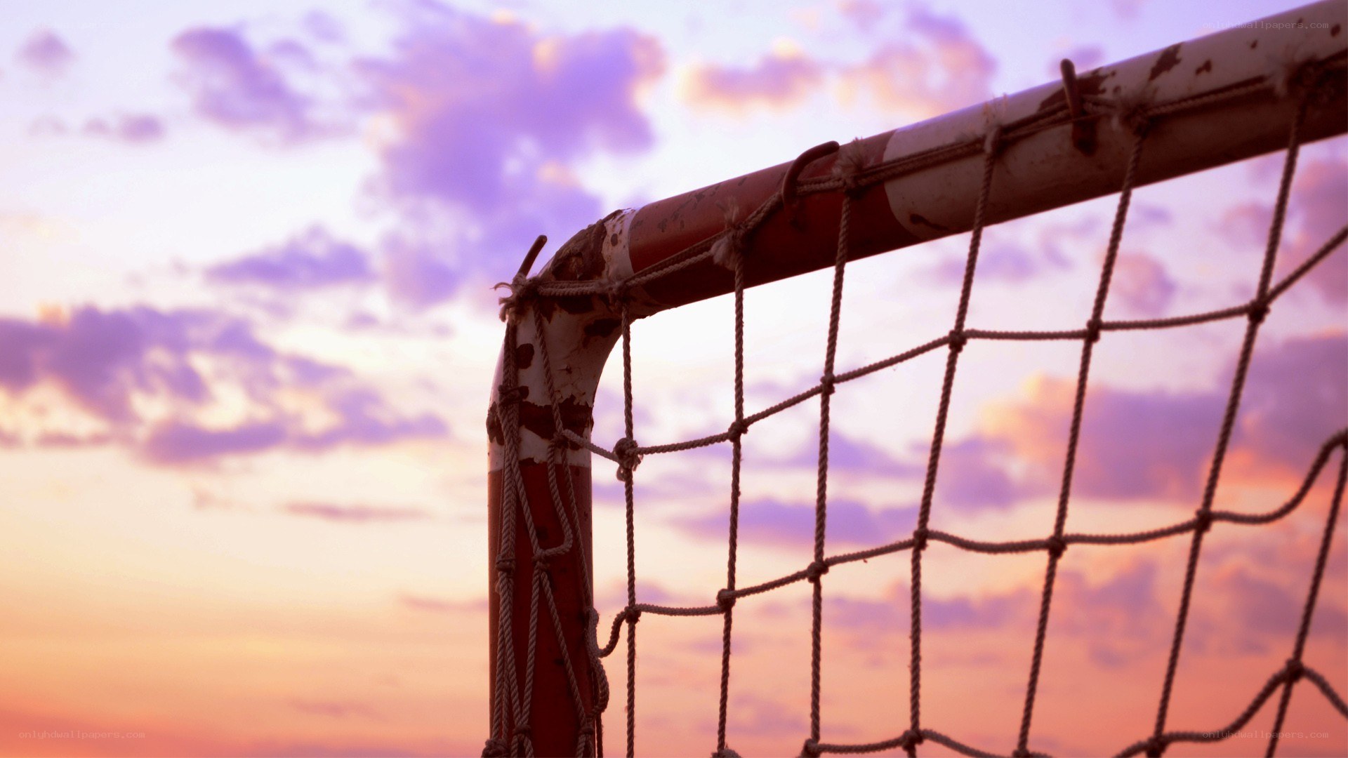soccer goal at sunset