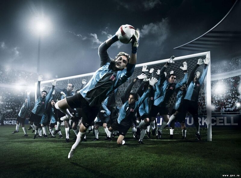 Soccer Goalkeeper Saving Ball
