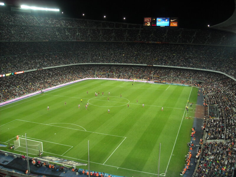 Soccer Match at Night — Green