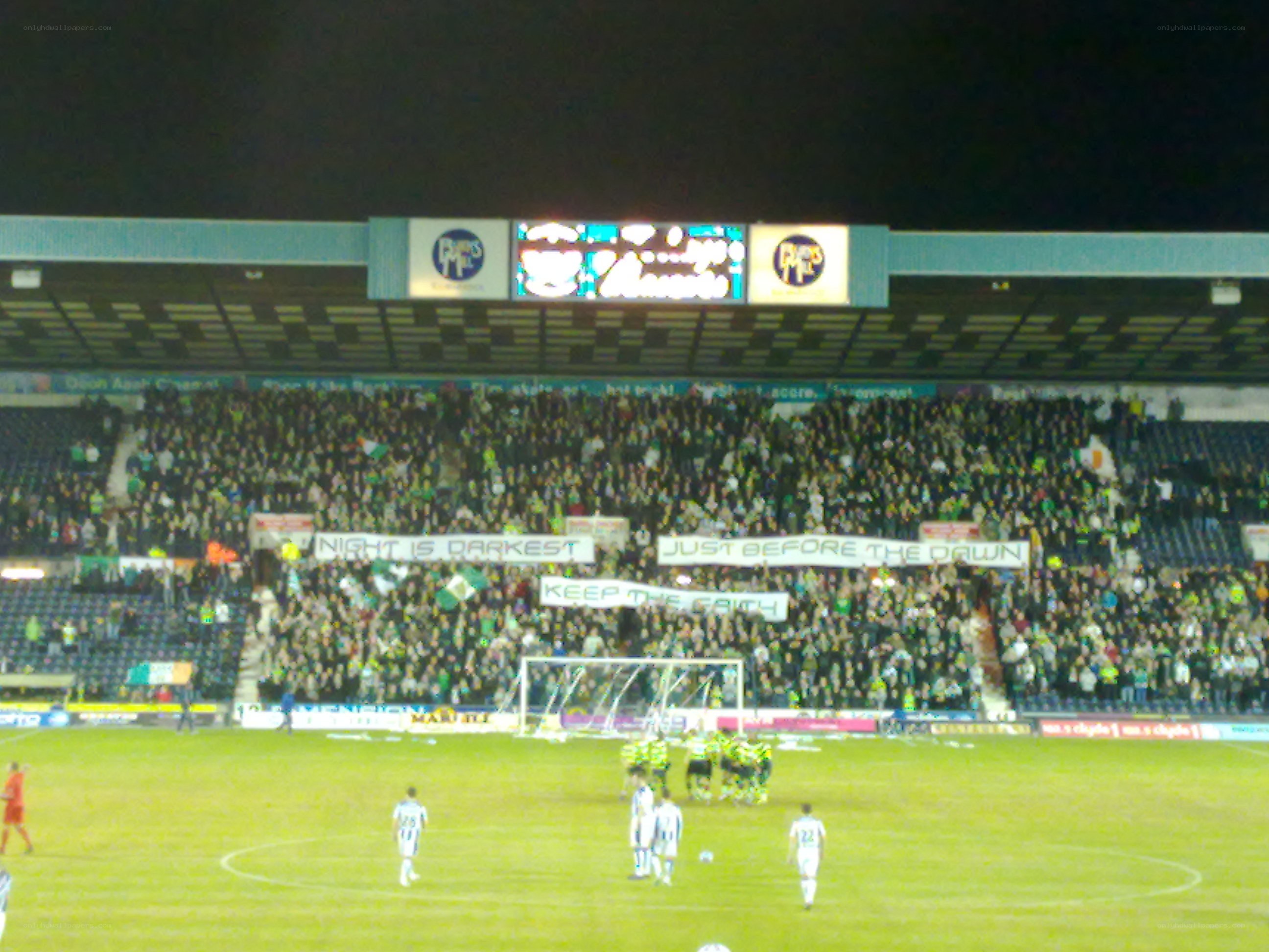 Soccer match at night