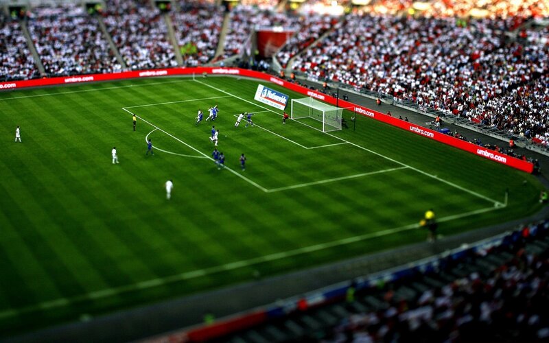 soccer match at stadium