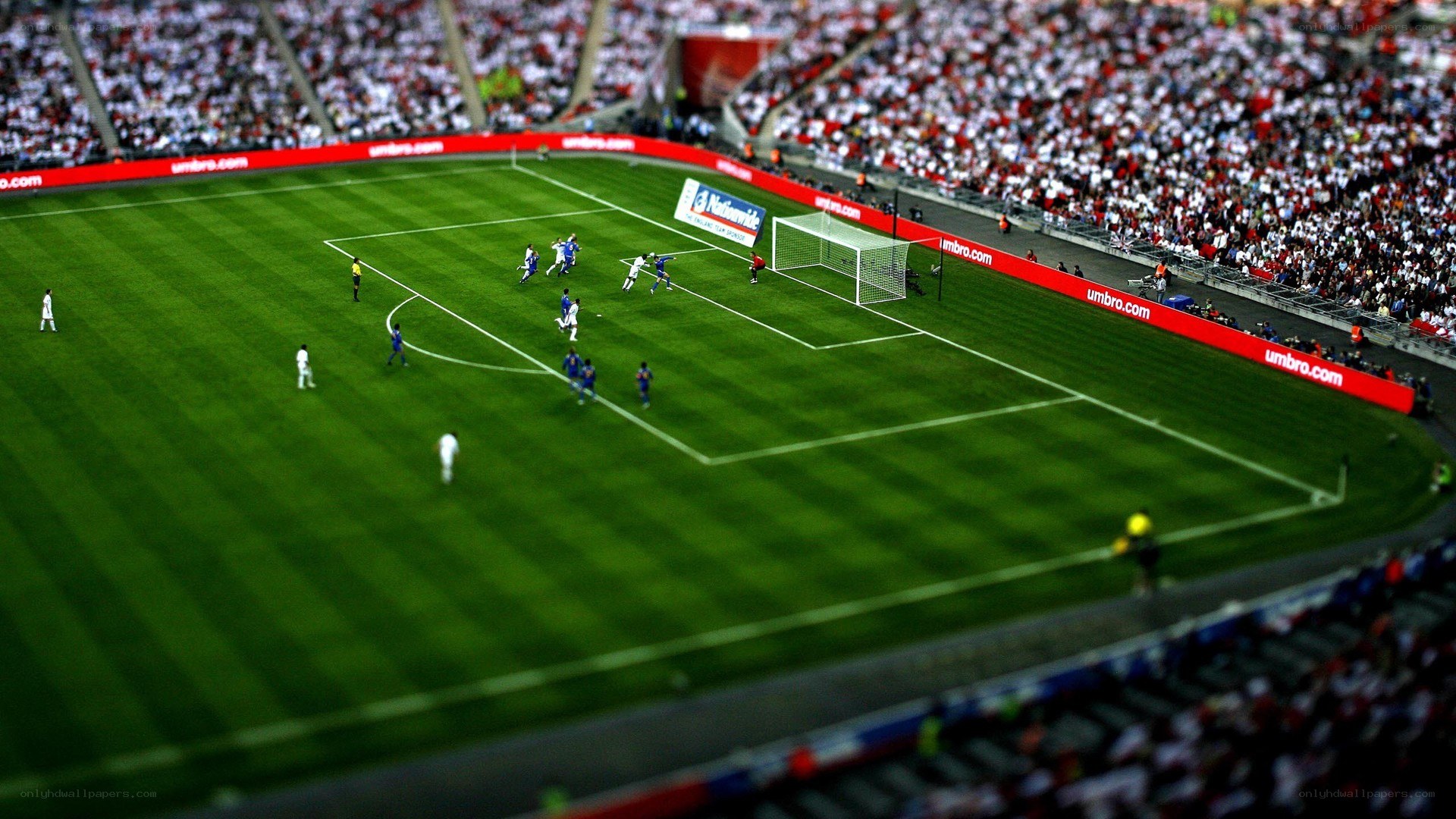 Soccer match in stadium