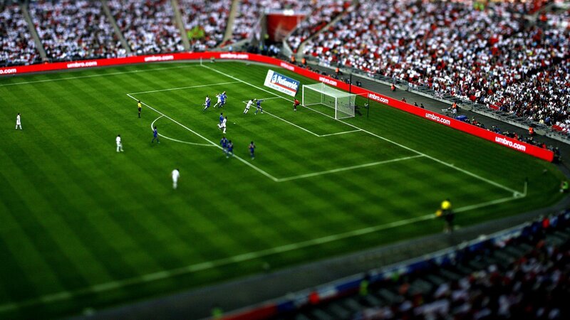 Soccer Match in Stadium — Green