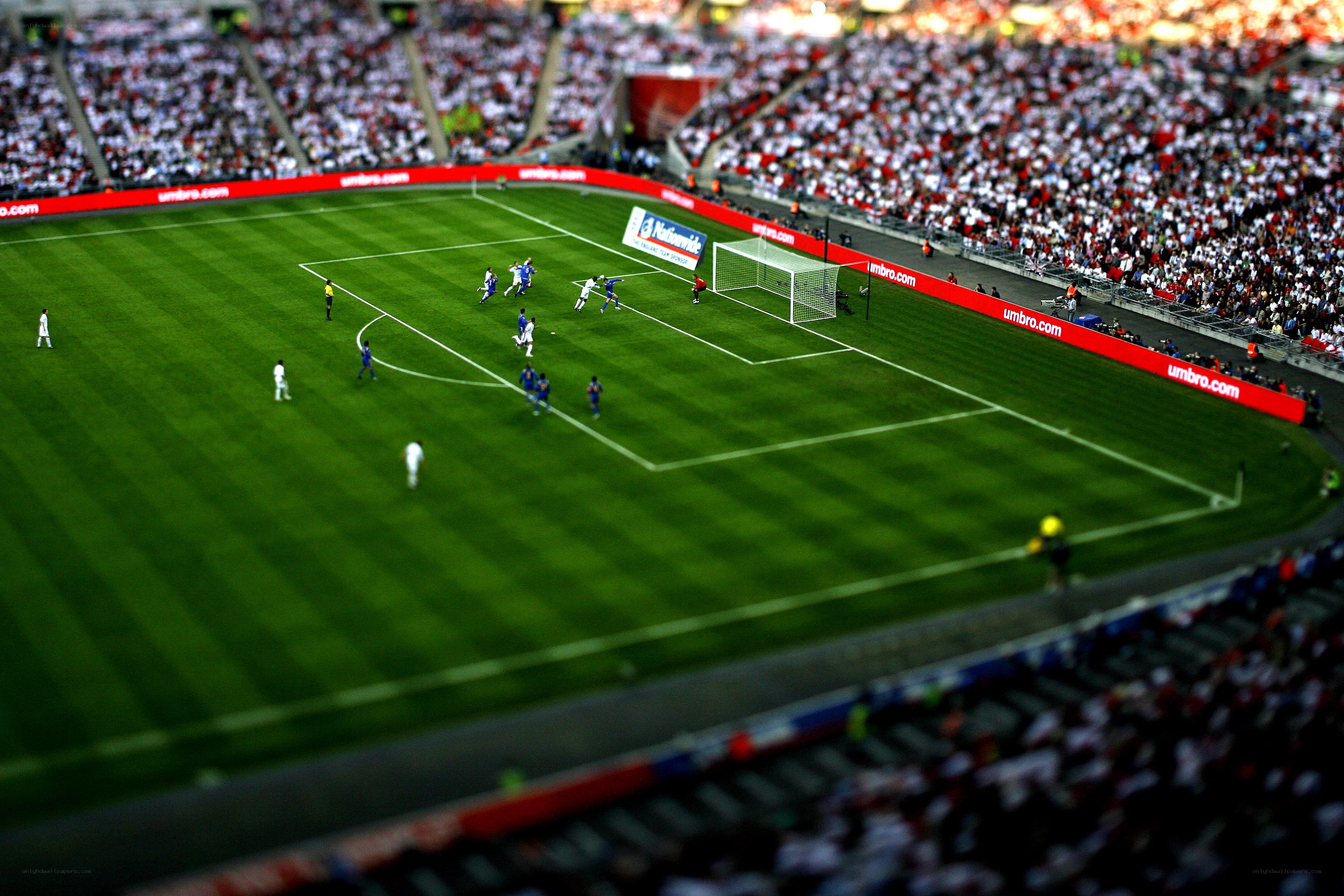 Soccer match in stadium