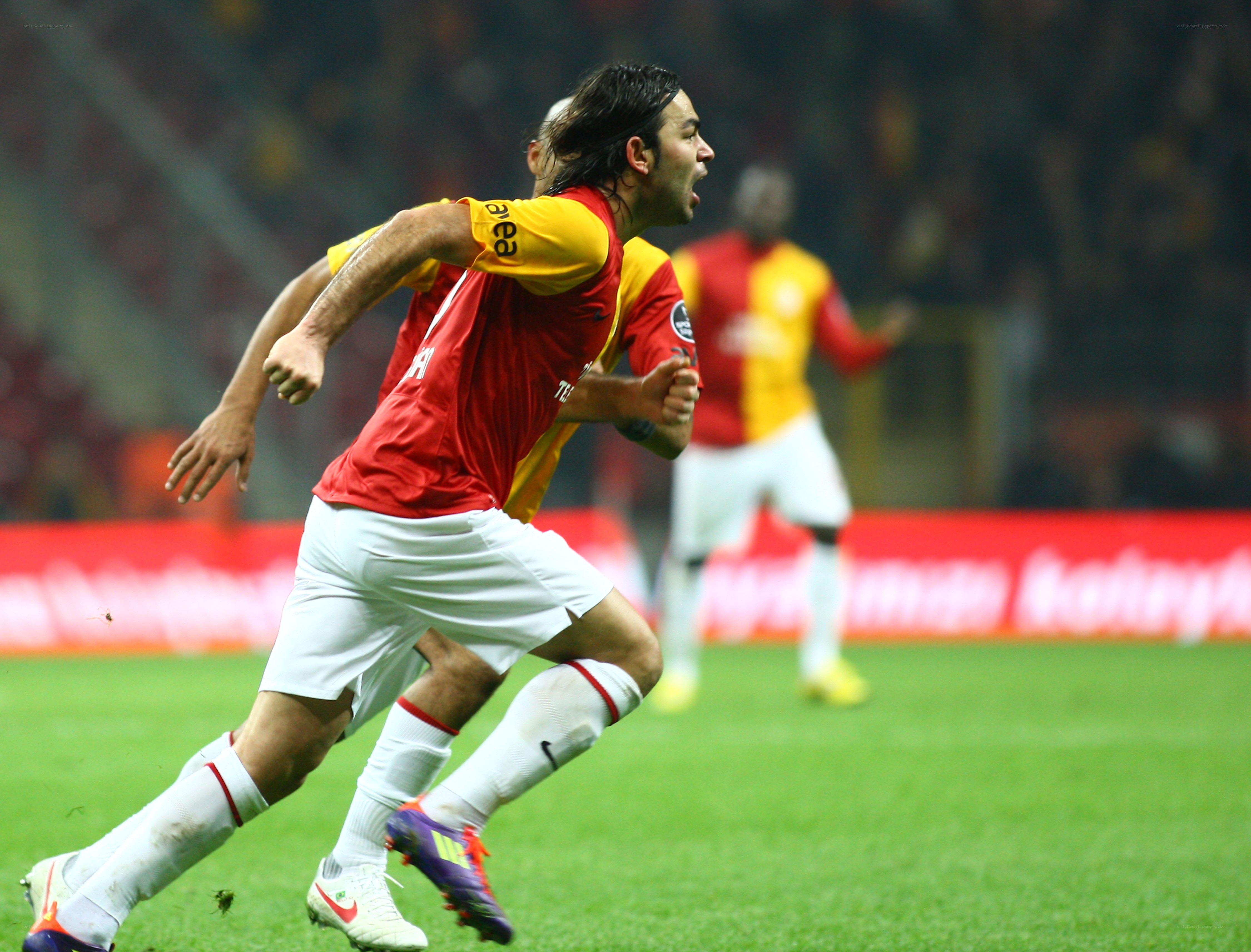 Soccer player celebrating goal