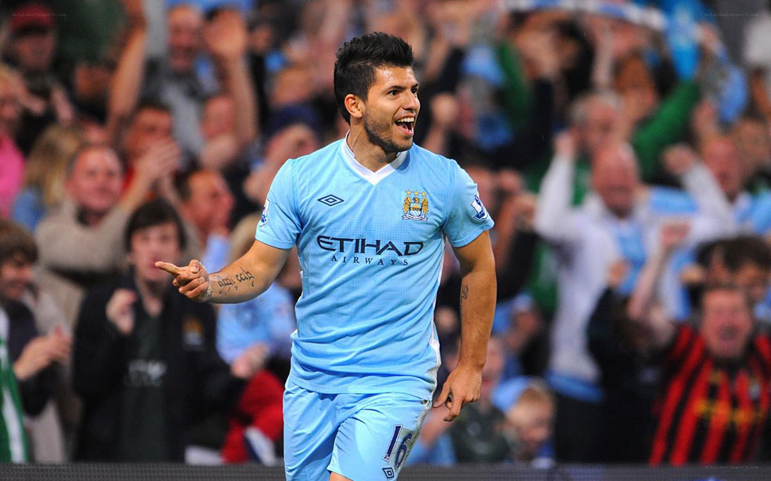 Soccer player celebrating goal