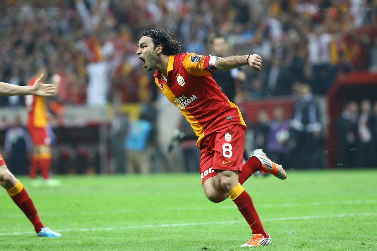 Soccer player celebrating goal