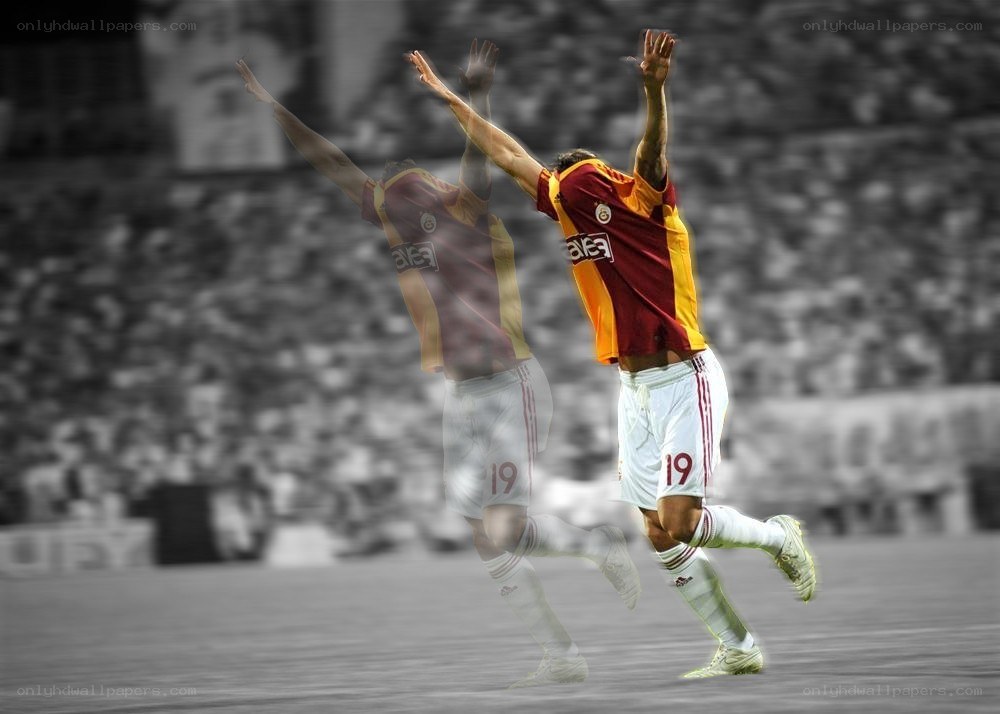 Soccer player celebrating goal