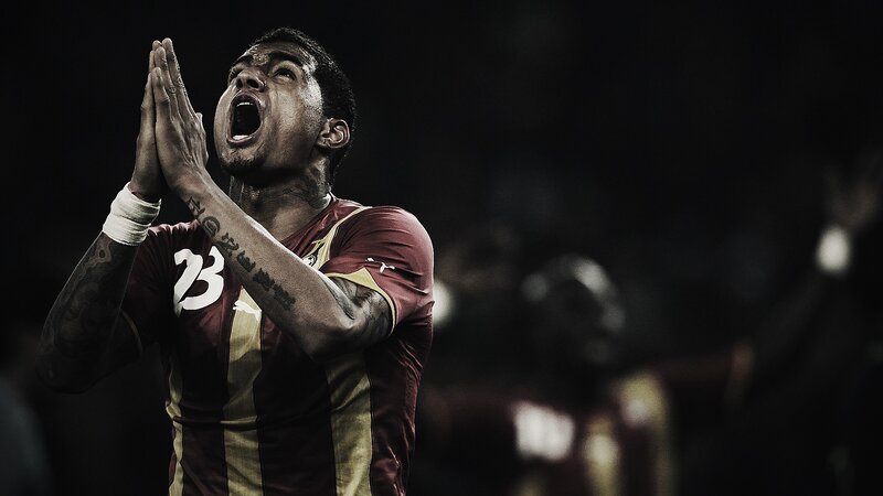 Soccer Player Celebrating — Maroon