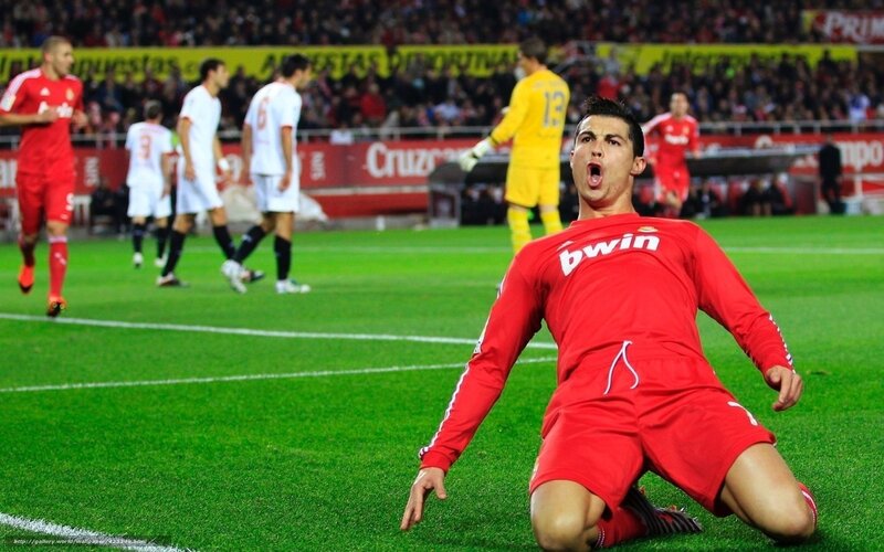Soccer Player Celebrating — Red, Intense, Night