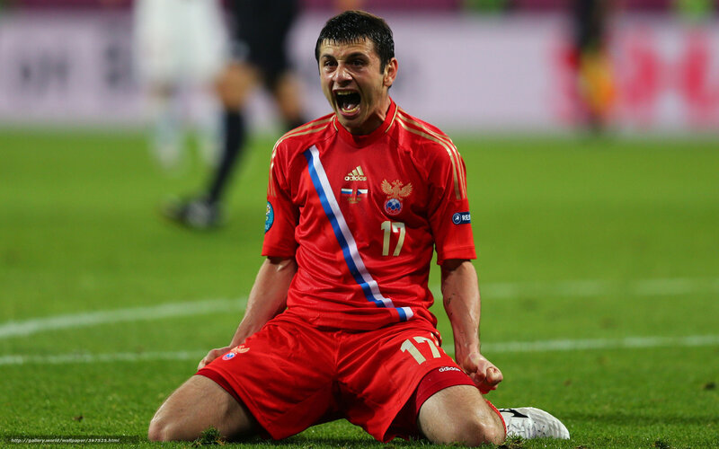 Soccer Player Celebrating — Red, Intense