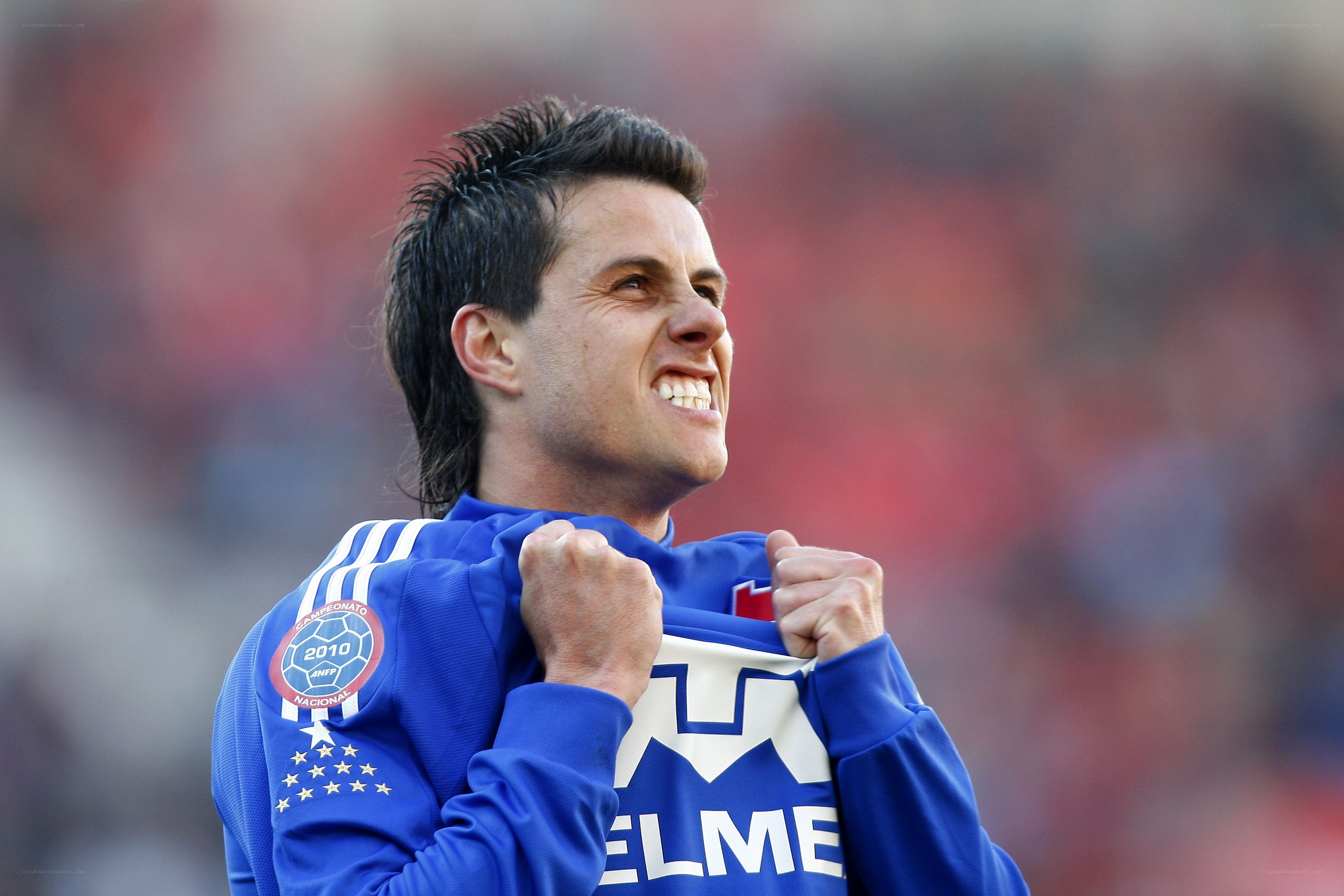 Soccer player celebrating victory