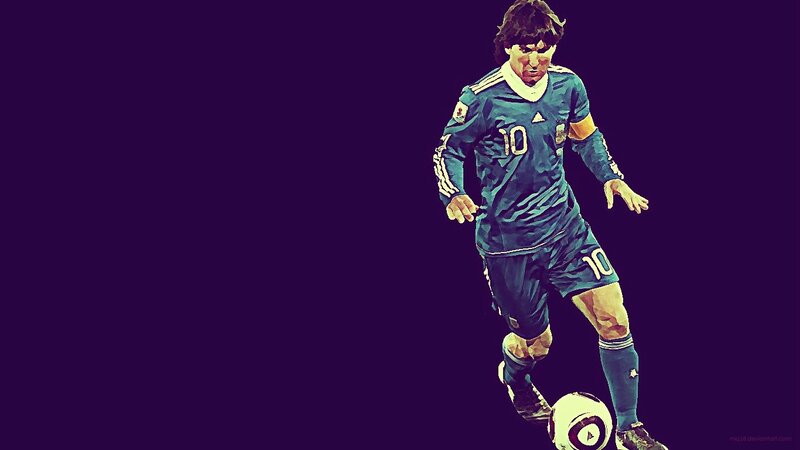 Soccer Player Dribbling Ball — Purple