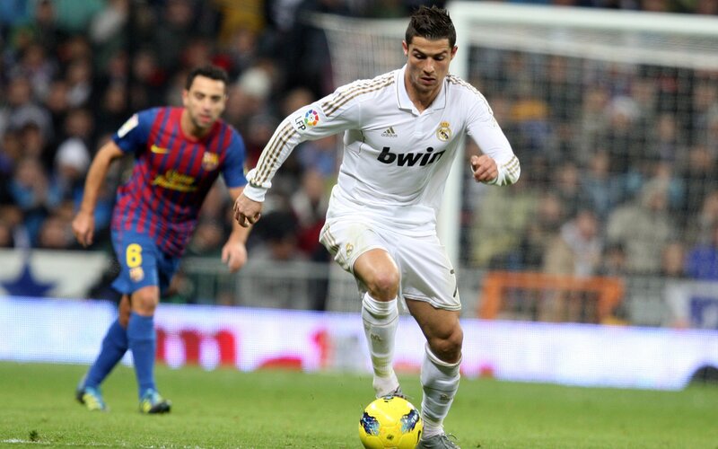 Soccer Player Dribbling Ball — White