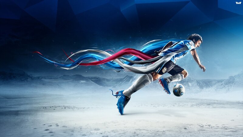 Soccer player in action