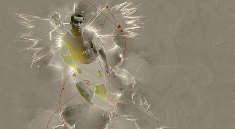 Soccer Player in Action — Gray