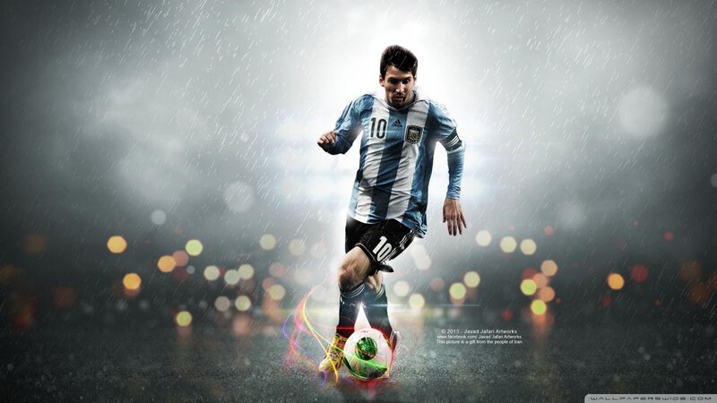 Soccer Player in Rain — Blue, Dramatic